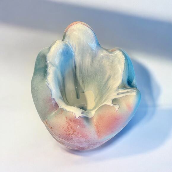 Tony Evans Raku Art Pottery Vase on Lucite Base-Sculptural-Vintage 1980s-Modern - Picture 3 of 8